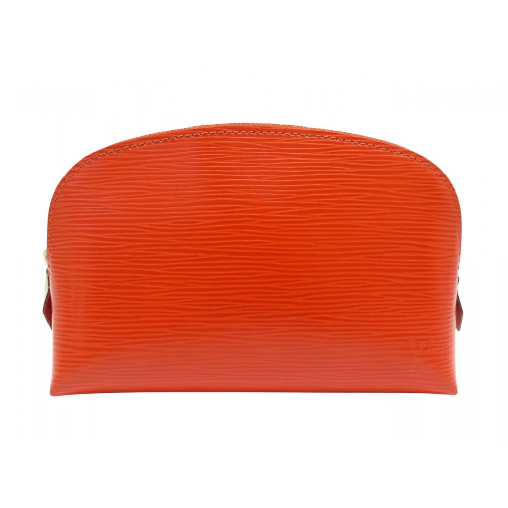 TROUSSE LOUIS VUITTON POCHETTE COSMETIQUE PM CUIR EPI ORANGE LEATHER POUCH 680€