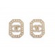 NEUF BOUCLES D'OREILLES CHANEL LOGO CC PERLES & STRASS ABB769 DORE EARRINGS 700€