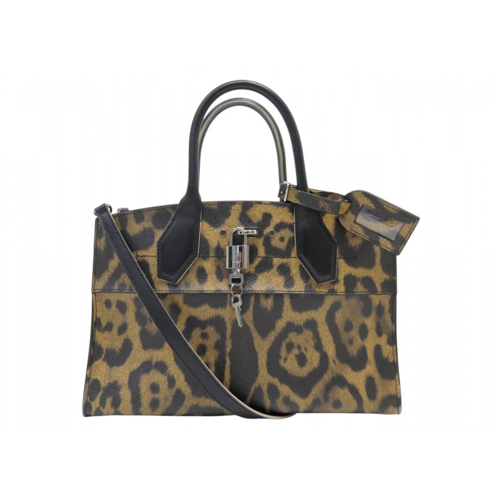 SAC A MAIN LOUIS VUITTON CITY STEAMER MM WILD ANIMAL LEOPARD TOTE HAND BAG 3290€