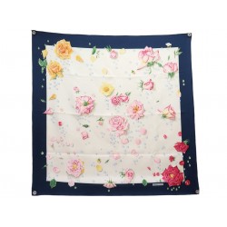 VINTAGE FOULARD HERMES LA ROSEE ANNE GAVARNI CARRE 90 SOIE BOITE SILK SCARF 580€