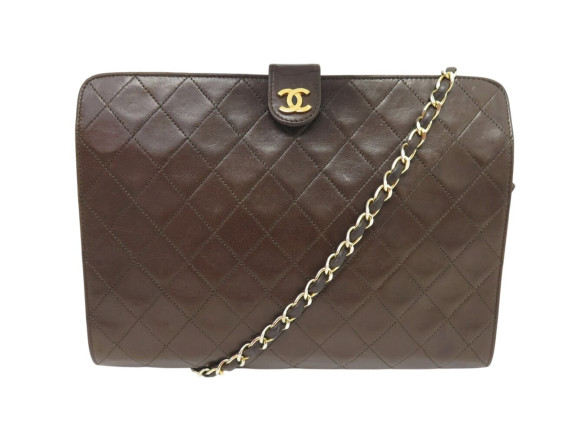  sac a main chanel logo cc 1985 cuir matelasse