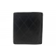 VINTAGE PORTEFEUILLE CHANEL 2 VOLETS EN CUIR MATELASSE NOIR LEATHER WALLET 770€
