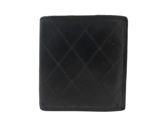 portefeuille chanel 2 volets en cuir matelasse