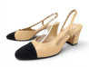 chaussures chanel slingbacks g31318 35.5 cuir toile