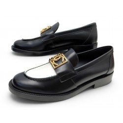 NEUF CHAUSSURES CHANEL MOCASSINS COCOMARK G45155 37.5 CUIR LOAFERS SHOES 1500€