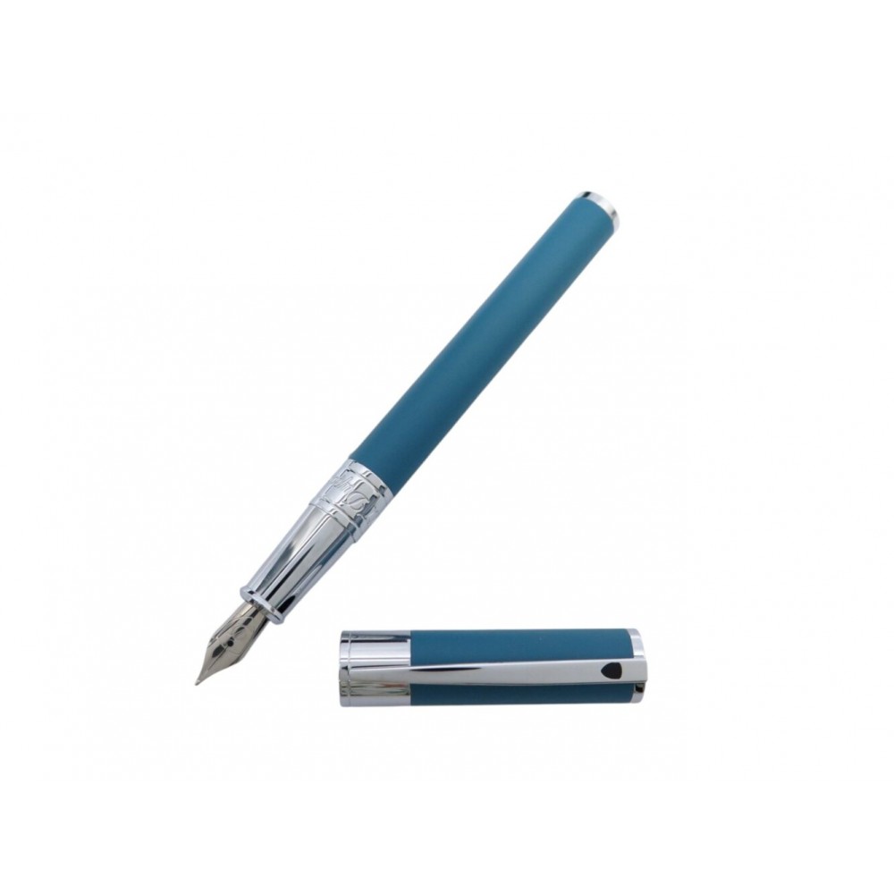 NEUF STYLO PLUME ST DUPONT D-INITIAL EN LAITON BLEU TURQUOISE FOUNTAIN PEN 300€