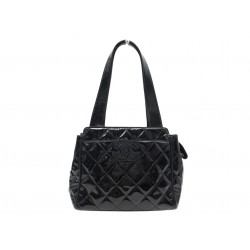 VINTAGE SAC A MAIN CHANEL SHOPPING BAG LOGO CC CUIR VERNIS MATELASSE TOTE 4800€