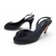 NEUF CHAUSSURES CHANEL SLINGBACKS NOEUD LOGO CC G28633 36 SATIN NOIR SHOES 1150€