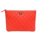NEUF POCHETTE ETUI IPAD TABLETTE CHANEL 2.55 O CASE CUIR MATELASSE ORANGE 1600€