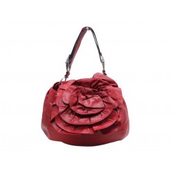 VINTAGE SAC A MAIN YVES SAINT LAURENT NADJA 112878 EN CUIR ROUGE HAND BAG 2700€