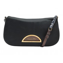 VINTAGE SAC A MAIN CHRISTIAN DIOR MALICE EN NYLON GRIS FONCE HANDBAG PURSE 1590€