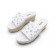 CHAUSSURES MIU MIU SANDALES MONTANA STRASS 5XX383 41 MULES CUIR BLANC SHOES 890€