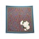 VINTAGE FOULARD CHANEL LOGO CC CAMELIA CARRE 90 EN SOIE BLEUE SILK SCARF 630€