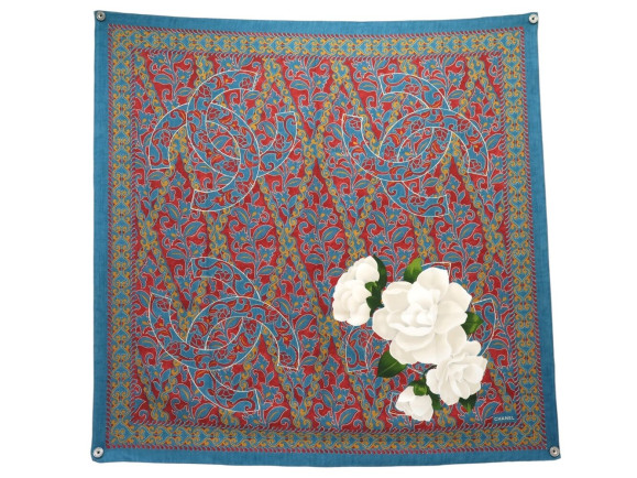 foulard chanel logo cc camelia carre 90 en