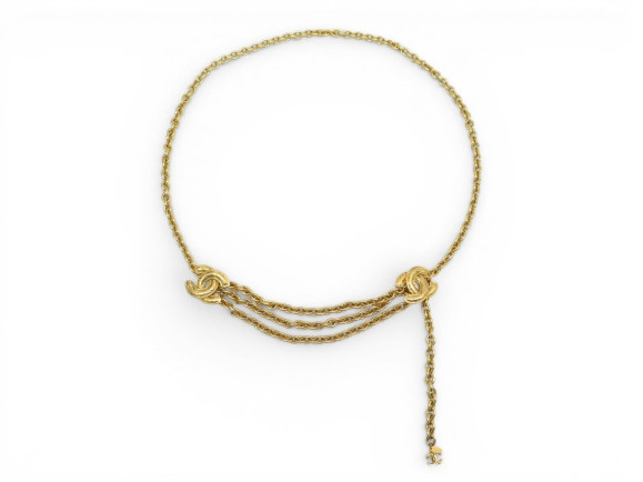   ceinture chanel logo cc matelasse chaine