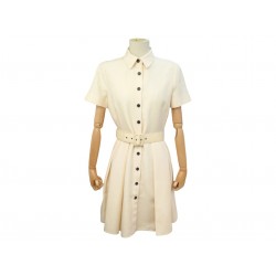 NEUF ROBE CHRISTIAN DIOR AVEC CEINTURE 041R37A1163 M 40 LAINE & SOIE DRESS 3500€