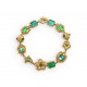 NEUF VINTAGE COLLIER KENZO RAS DU COU FLEURS PATE DE VERRE DORE CHOKER NECKLACE