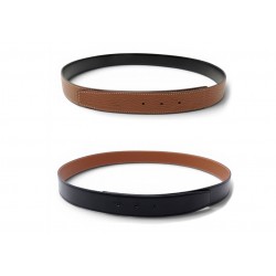 LIEN DE CEINTURE HERMES REVERSIBLE 32MM T95 CUIR TOGO GOLD & BOX NOIR BELT 475€