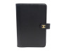 couverture d'agenda chanel logo cc en cuir graine