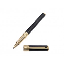 NEUF STYLO BILLE ST DUPONT D-INITIAL 262202 EN LAQUE NOIRE ROLLERBALL PEN 240€