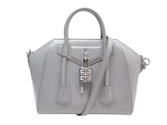 sac a main givenchy antigona lock mini en cuir gris