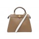 NEUF SAC A MAIN FENDI PEEKABOO 8BN327 CUIR BLANC & SABLE BICOLORE HANDBAG 4700€
