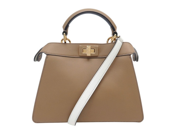 sac a main fendi peekaboo 8bn327 cuir blanc
