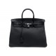 NEUF SAC A MAIN HERMES BIRKIN 40 EN CUIR TOGO NOIR 2011 ATTRIBUTS ACIER PALLADIE