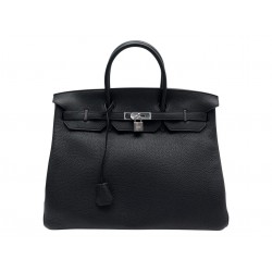 NEUF SAC A MAIN HERMES BIRKIN 40 EN CUIR TOGO NOIR 2011 ATTRIBUTS ACIER PALLADIE
