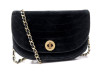 sac a main chanel demi lune velours noir logo