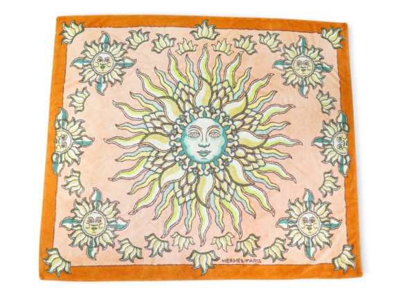 grand drap de plage hermes soleil 140 x 170cm tapis