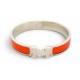 BRACELET HERMES CLIC H 17.5 CM EN EMAIL ORANGE ACIER PALLADIE H700001FP23GM 690€