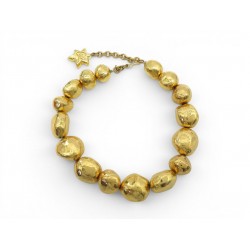 VINTAGE COLLIER CHRISTIAN LACROIX 1990 RAS DE COU PEPITES EN METAL DORE NECKLACE