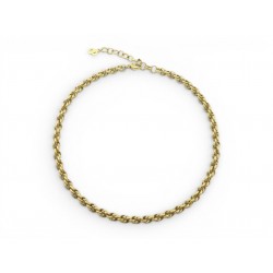 NEUF VINTAGE COLLIER CHRISTIAN DIOR CHAINE MAILLE TORSADE EN METAL DORE NECKLACE