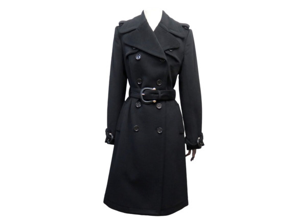 manteau burberry long l 42 slim fit en laine et