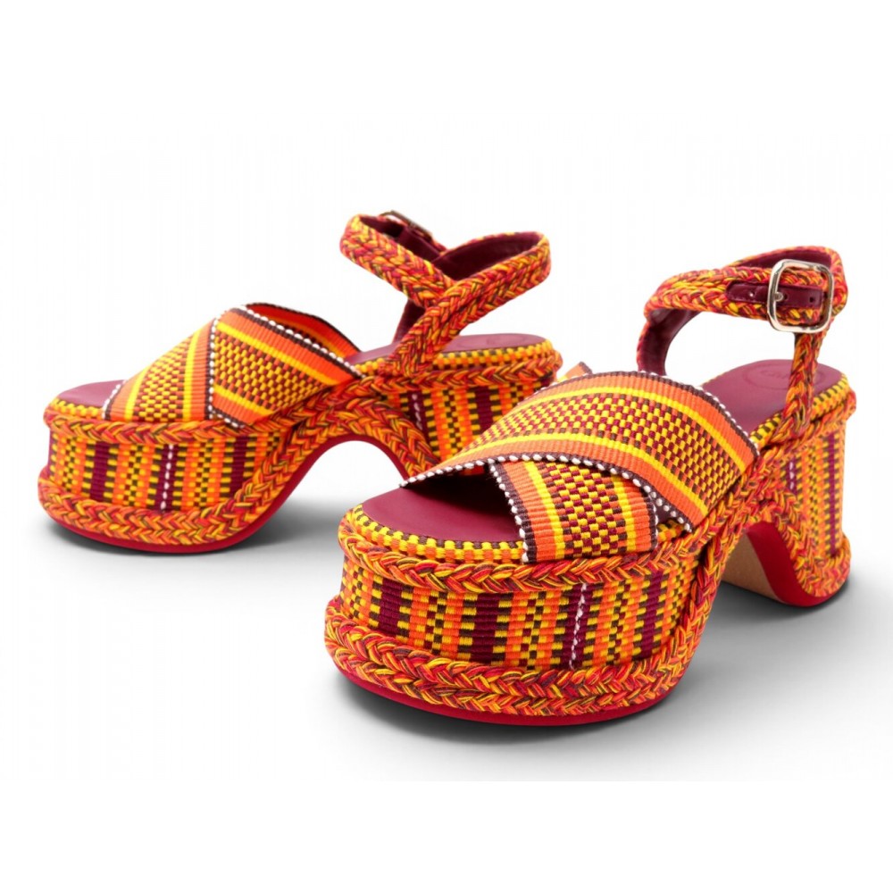 NEUF CHAUSSURES CHLOE MERIL CHC22A660AJ80A41W 41 SANDALES COMPENSEES SHOES 890€