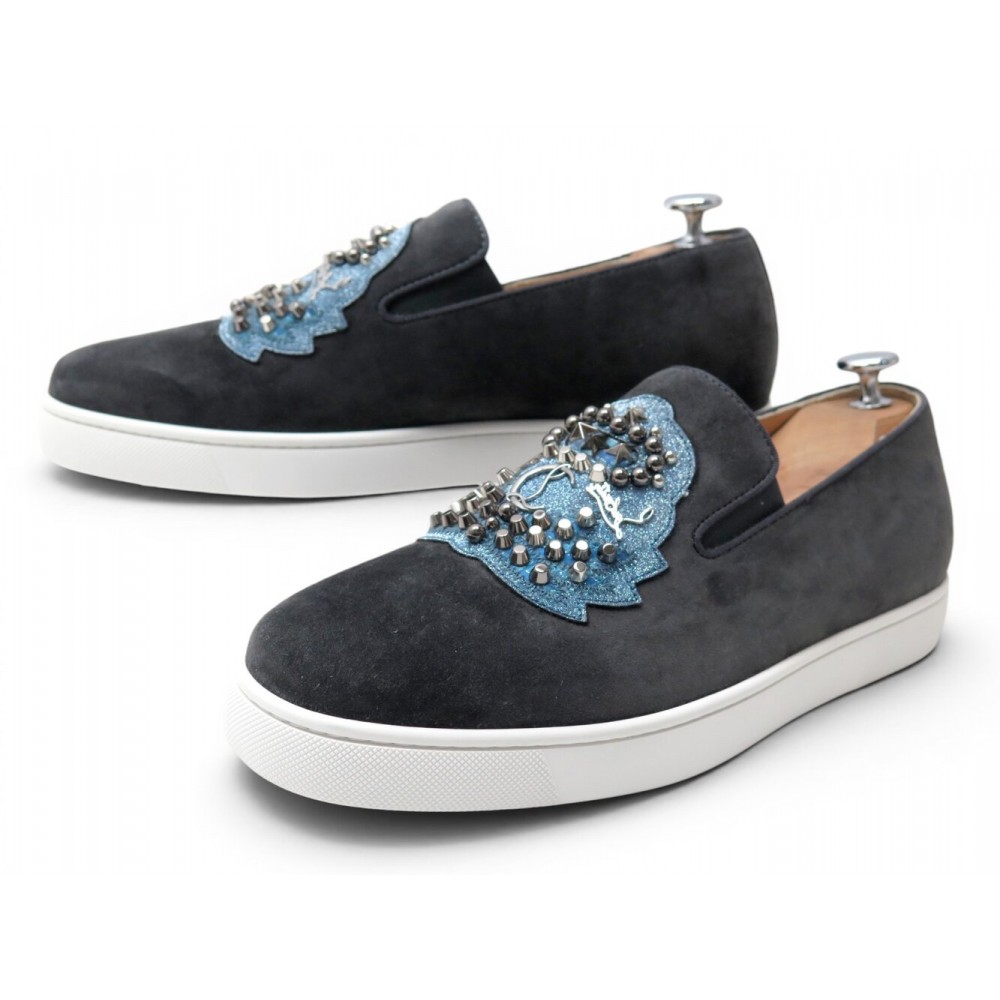 NEUF CHAUSSURES CHRISTIAN LOUBOUTIN ECUBOAT FLAT 3170819 41 BASKETS SHOES 850€