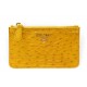 NEUF PORTE CARTES PRADA 1M1154 EN CUIR D'AUTRUCHE JAUNE SOLEIL CARD HOLDER 460€