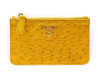 porte cartes prada 1m1154 en cuir d'autruche