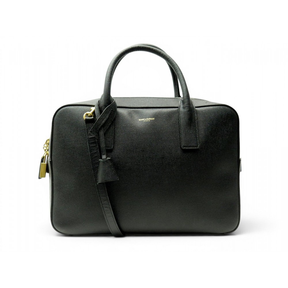SACOCHE SAINT LAURENT MUSEUM 334563 CARTABLE BANDOULIERE CUIR NOIR HANDBAG 2500€