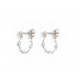 NEUF BOUCLES D'OREILLES GIGI CLOZEAU CREOLES CLASSIQUE OPALE OR BLANC 18K 315€