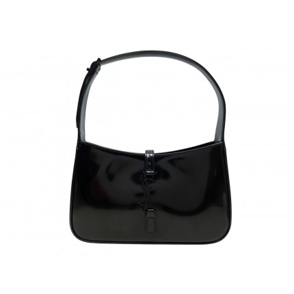 SAC A MAIN SAINT LAURENT LE 5 A 7 657228 EN CUIR VERNIS NOIR HOBO HAND BAG 2000€