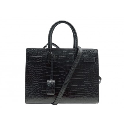 SAC A MAIN SAINT LAURENT DE JOUR BABY 421863 CUIR FACON CROCO BANDOULIERE 2600€