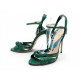 NEUF CHAUSSURES GUCCI ALLIE KNOT 36.5 IT 37.5 FR SANDALES CUIR VERT SHOES 1100€