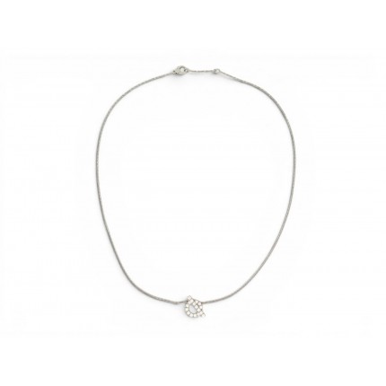NEUF COLLIER HERMES PENDENTIF FINESSE OR BLANC DIAMANT 0.46C H219310B 2026 5250€