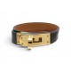 NEUF BRACELET HERMES KELLY DOUBLE TOUR H068438 T2 15CM CUIR BOX NOIR BANGLE 655€
