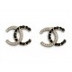 NEUF BOUCLES D'OREILLES CHANEL LOGO CC CHAINE ENTRELASSEE & STRASS EARRINGS 850€