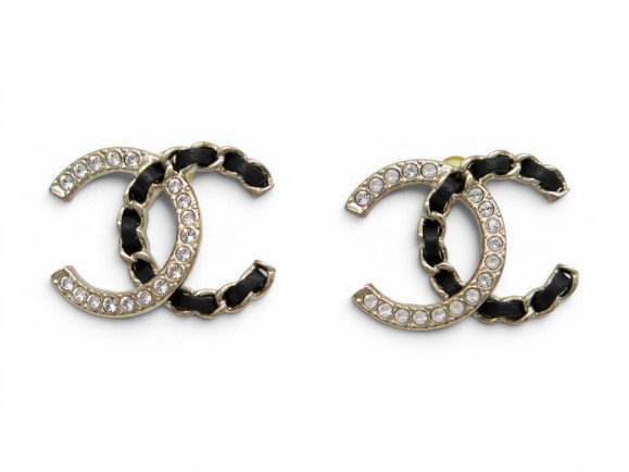  boucles d'oreilles chanel logo cc chaine