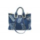 SAC A MAIN CHANEL DEAUVILLE HIEROGLYPHE EN DENIM BLEU & FOURRURE CABAS TOTE BAG