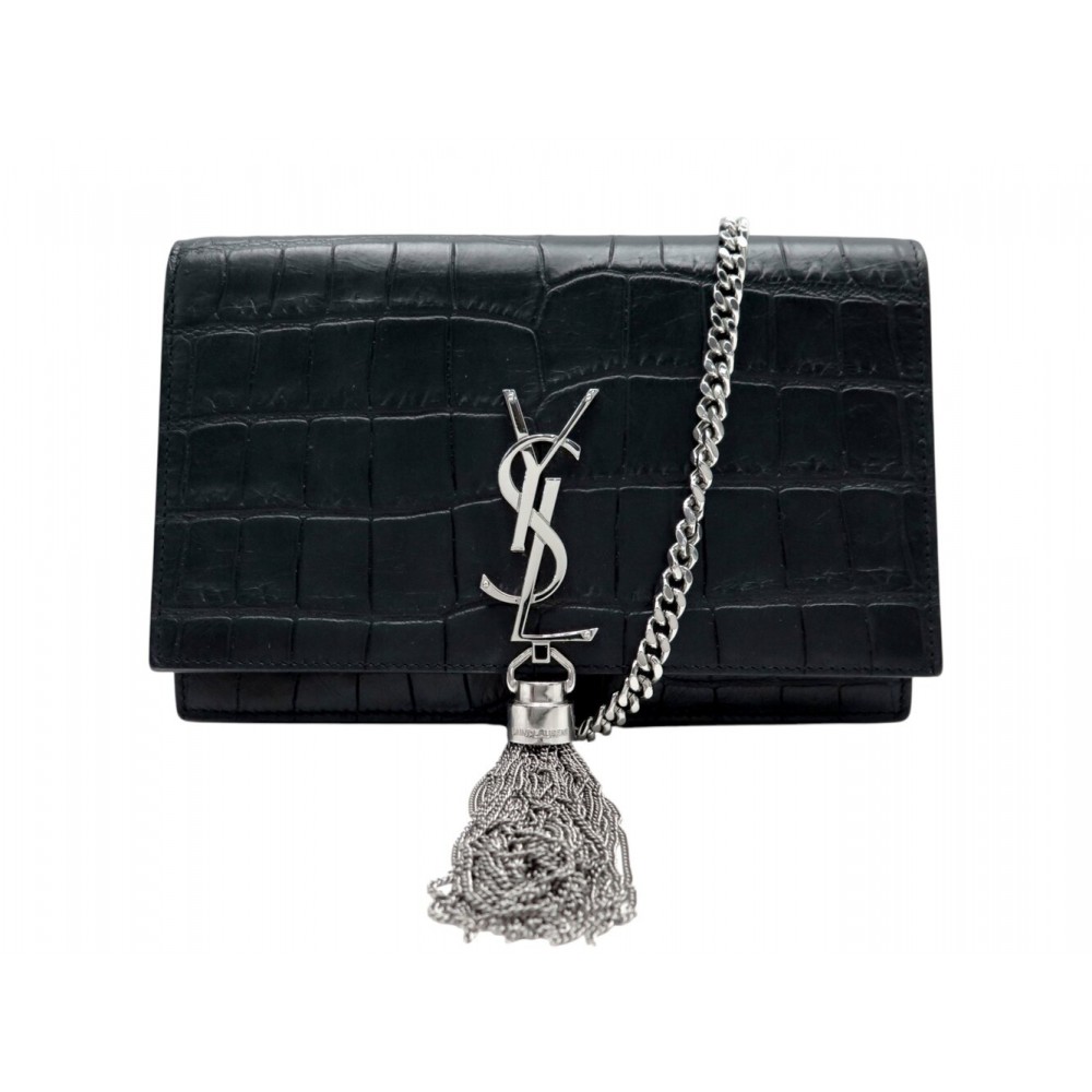 SAC POCHETTE SAINT LAURENT KATE WALLET CHAIN AVEC POMPON 452159 WOC BAG 1250€
